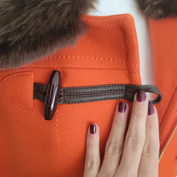 Kate Spade Allie Faux Fur Trimmed Duffel Coat - Picture 8 of 15